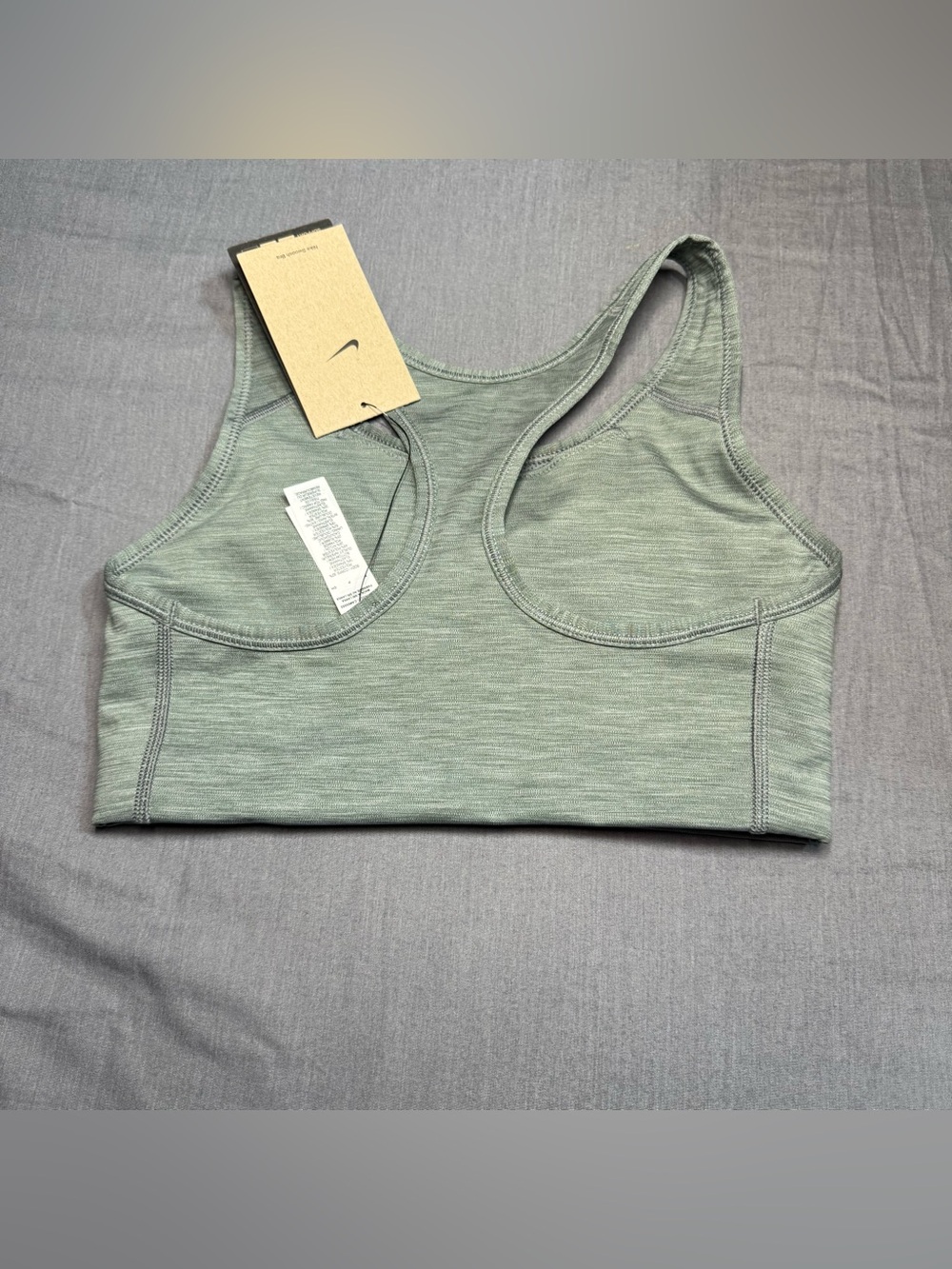 Nike Women's Gray Racerback Sports Bra with Black Swoosh - Picture 5 of 5